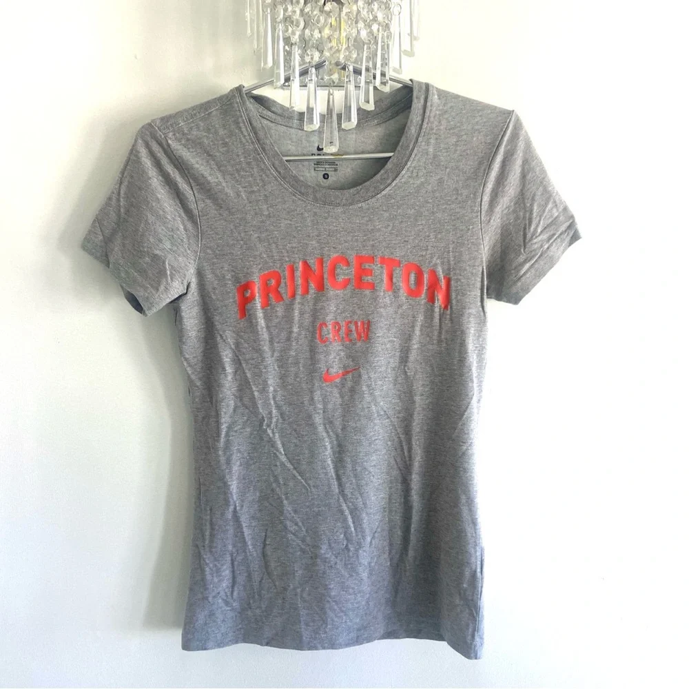3/$25 Nike Women's Gray Tee‎ with Orange Princeton Crew Print S